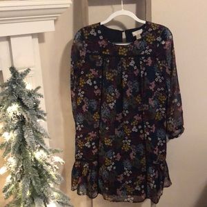 LOFT floral chiffon dress